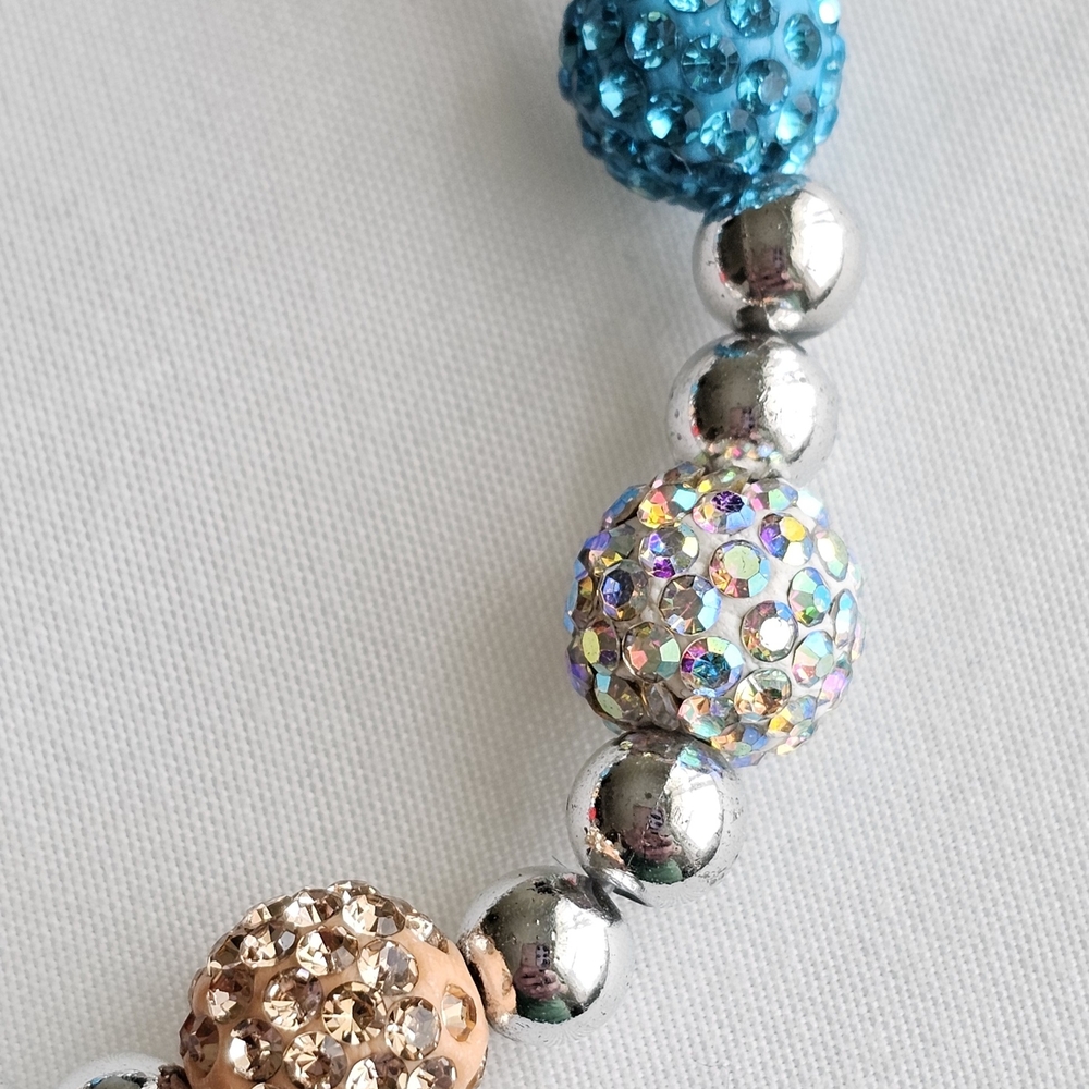 Sparkling Blue and Silver Beaded Bracelet